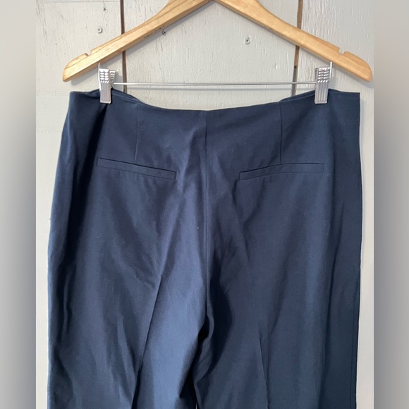 Frame  High Rise Wide Leg Trousers Pants Navy Blue - Picture 3 of 10